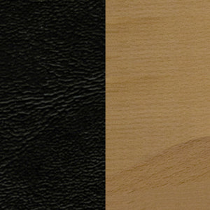 English Elm HERCULES Series Ladder Back Barstool - Elegant Cherry Wood Design with Comfortable Padded Seat Black Vinyl Seat/Natural Wood Frame XU-DGW0005BARLAD-NAT-BLKV-GG