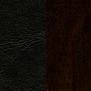 English Elm HERCULES Series Ladder Back Barstool - Elegant Cherry Wood Design with Comfortable Padded Seat Black Vinyl Seat/Walnut Wood Frame XU-DGW0005BARLAD-WAL-BLKV-GG