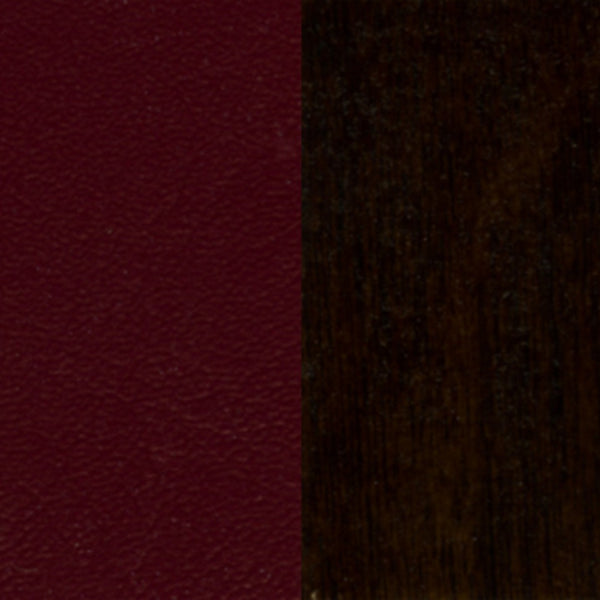 English Elm HERCULES Series Ladder Back Barstool - Elegant Cherry Wood Design with Comfortable Padded Seat Burgundy Vinyl Seat/Walnut Wood Frame XU-DGW0005BARLAD-WAL-BURV-GG