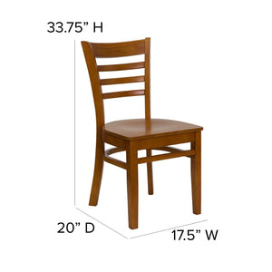 English Elm HERCULES Series Ladder Back Dining Chair - Durable Cherry Wood Design for Restaurants & Cafés Cherry Wood Seat/Cherry Wood Frame XU-DGW0005LAD-CHY-GG