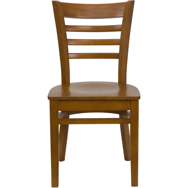 English Elm HERCULES Series Ladder Back Dining Chair - Durable Cherry Wood Design for Restaurants & Cafés Cherry Wood Seat/Cherry Wood Frame XU-DGW0005LAD-CHY-GG