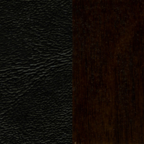 English Elm HERCULES Series Ladder Back Dining Chair - Durable Cherry Wood Design for Restaurants & Cafés Black Vinyl Seat/Walnut Wood Frame XU-DGW0005LAD-WAL-BLKV-GG