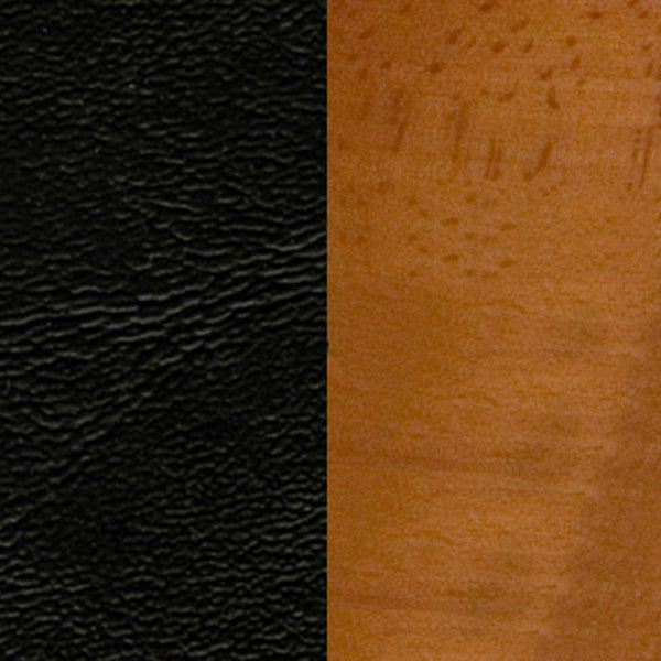 English Elm HERCULES Vertical Slat Back Barstool with Durable Design and Comfort for Restaurants and Homes Black Vinyl Seat/Cherry Wood Frame XU-DGW0008BARVRT-CHY-BLKV-GG