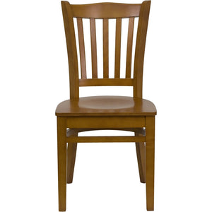 English Elm HERCULES Vertical Slat Back Restaurant Chair - Durable European Hardwood with Comfortable Seating Cherry Wood Seat/Cherry Wood Frame XU-DGW0008VRT-CHY-GG