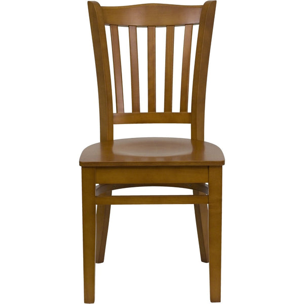 English Elm HERCULES Vertical Slat Back Restaurant Chair - Durable European Hardwood with Comfortable Seating Cherry Wood Seat/Cherry Wood Frame XU-DGW0008VRT-CHY-GG