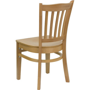 English Elm HERCULES Vertical Slat Back Restaurant Chair - Durable European Hardwood with Comfortable Seating Natural Wood Seat/Natural Wood Frame XU-DGW0008VRT-NAT-GG