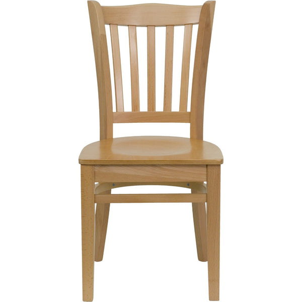 English Elm HERCULES Vertical Slat Back Restaurant Chair - Durable European Hardwood with Comfortable Seating Natural Wood Seat/Natural Wood Frame XU-DGW0008VRT-NAT-GG