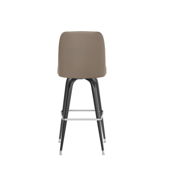 English Elm James Commercial-Grade Metal Barstool with Comfortable Swivel Seat for Restaurants and Home Bars Beige XU-F-125-BEIGE-GG