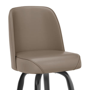 English Elm James Commercial-Grade Metal Barstool with Comfortable Swivel Seat for Restaurants and Home Bars Beige XU-F-125-BEIGE-GG