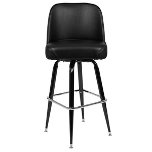 English Elm James Commercial-Grade Metal Barstool with Comfortable Swivel Seat for Restaurants and Home Bars Black XU-F-125-GG
