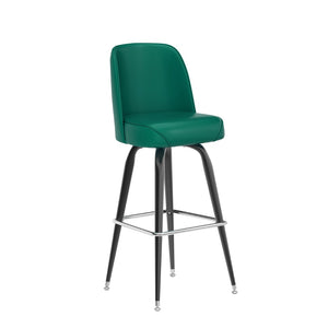 English Elm James Commercial-Grade Metal Barstool with Comfortable Swivel Seat for Restaurants and Home Bars Green XU-F-125-GRN-GG