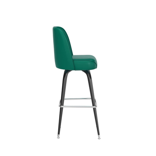 English Elm James Commercial-Grade Metal Barstool with Comfortable Swivel Seat for Restaurants and Home Bars Green XU-F-125-GRN-GG