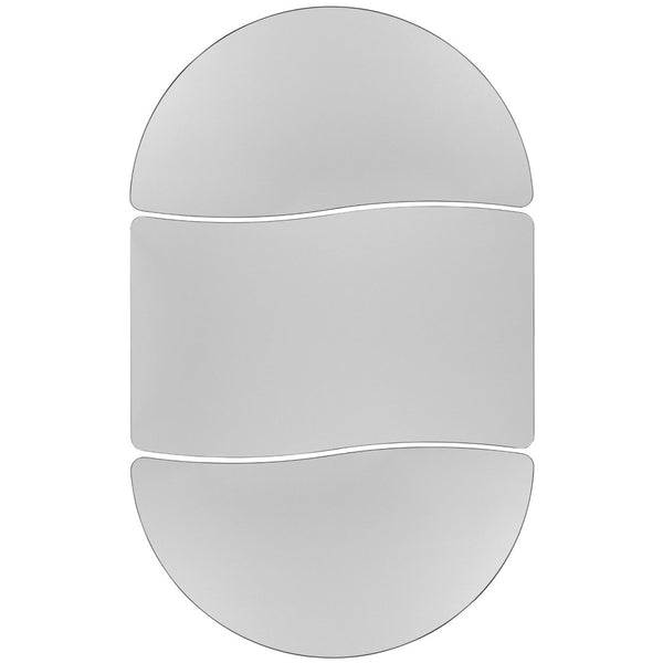 English Elm Emmy 3-Piece Mobile Oval Wave Activity Table Set for Flexible Learning Spaces and Collaborative Use Grey 47.5"W x 76"L XU-GRP-A3048CON-48-GY-T-A-CAS-GG