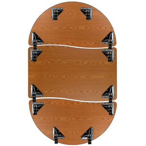 English Elm Emmy 3-Piece Mobile Oval Wave Activity Table Set for Flexible Learning Spaces and Collaborative Use Grey 47.5"W x 76"L XU-GRP-A3048CON-48-GY-T-A-CAS-GG