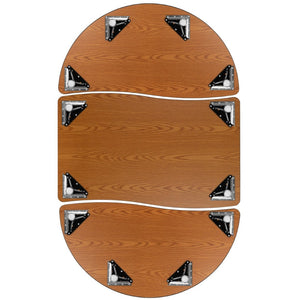 English Elm Emmy 3-Piece Nesting Oval Activity Table Set for Collaborative Learning & Versatile Workspaces Grey 47.5"W x 76"L XU-GRP-A3048CON-48-GY-T-A-GG