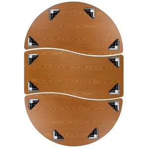 English Elm Emmy 2 Piece Oval Wave Activity Table Set - Flexible Design with Adjustable Height for Collaborative Learning Grey 60"W x 86"L XU-GRP-A3060CON-60-GY-T-A-GG