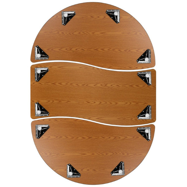 English Elm Emmy 2 Piece Oval Wave Activity Table Set - Flexible Design with Adjustable Height for Collaborative Learning Grey 60"W x 86"L XU-GRP-A3060CON-60-GY-T-A-GG