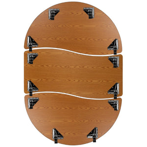 English Elm Emmy 3-Piece Mobile Oval Activity Table Set for Collaborative Learning Spaces – Height Adjustable Design Grey 60"W x 86"L XU-GRP-A3060CON-60-GY-T-P-CAS-GG