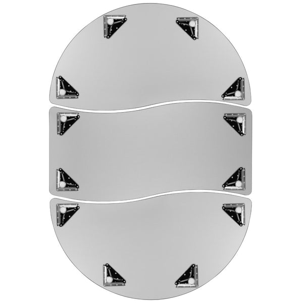 English Elm Emmy 2 Piece Oval Wave Activity Table Set - Flexible Design with Adjustable Height for Collaborative Learning Oak 60"W x 86"L XU-GRP-A3060CON-60-OAK-T-A-GG