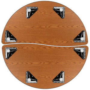 English Elm Emmy 2 Piece Flexible Nesting Wave Activity Table Set for Collaborative Learning & Modern Workspaces Grey 47.5"W x 48"L XU-GRP-A48-HCIRC-GY-T-A-GG