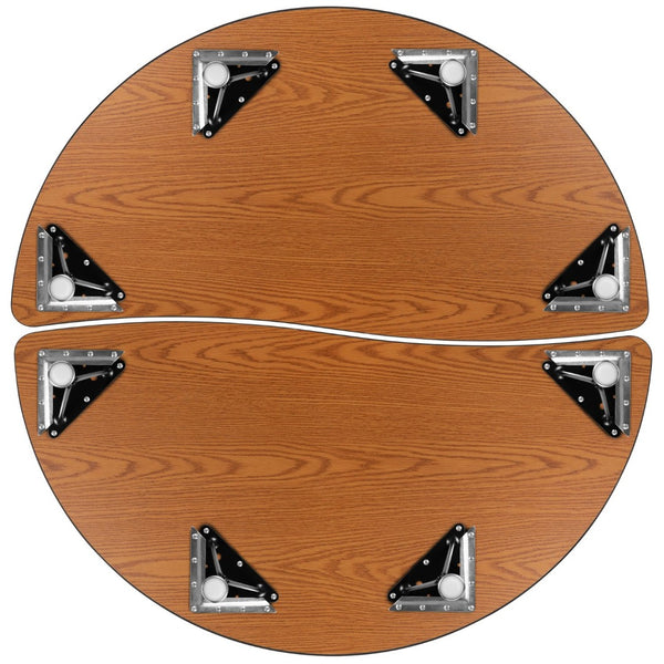 English Elm Emmy 2 Piece Flexible Nesting Wave Activity Table Set for Collaborative Learning & Modern Workspaces Grey 47.5"W x 48"L XU-GRP-A48-HCIRC-GY-T-A-GG