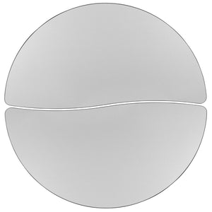 English Elm Emmy 2 Piece Wave Activity Table Set for Collaborative Learning - Height Adjustable & Durable Design Grey 47.5"W x 48"L XU-GRP-A48-HCIRC-GY-T-P-GG