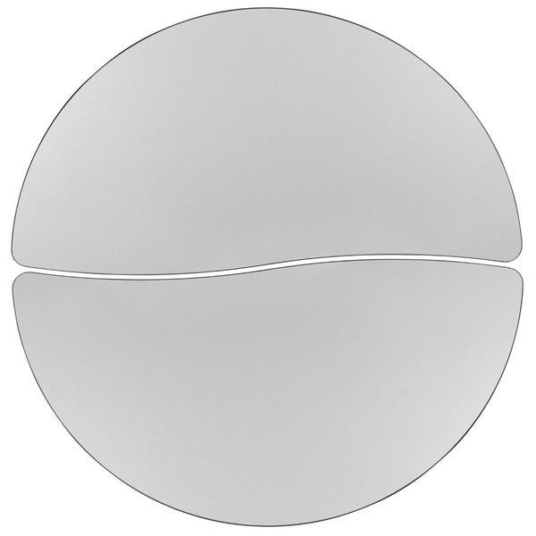 English Elm Emmy 2 Piece Wave Activity Table Set for Collaborative Learning - Height Adjustable & Durable Design Grey 47.5"W x 48"L XU-GRP-A48-HCIRC-GY-T-P-GG