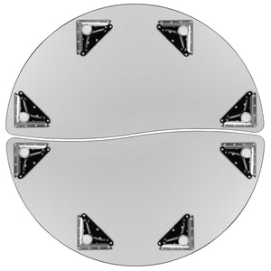 English Elm Emmy 2 Piece Flexible Nesting Wave Activity Table Set for Collaborative Learning & Modern Workspaces Oak 47.5"W x 48"L XU-GRP-A48-HCIRC-OAK-T-A-GG