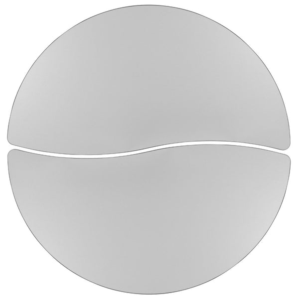 English Elm Emmy 2-Piece Flexible Wave Activity Table Set with Adjustable Height for Collaborative Learning Spaces Grey 60"W x 60"L XU-GRP-A60-HCIRC-GY-T-A-GG