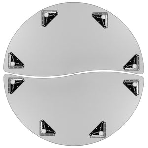 English Elm Emmy 2-Piece Flexible Wave Activity Table Set with Adjustable Height for Collaborative Learning Spaces Oak 60"W x 60"L XU-GRP-A60-HCIRC-OAK-T-A-GG