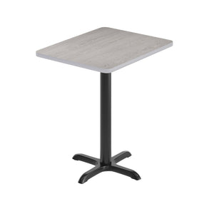 English Elm Graniss Durable Rectangular Laminate Table Top with Sturdy "X" Style Base for Modern Dining Spaces Gray 24"W x 30"L XU-GYTB-2430-T2222-GG