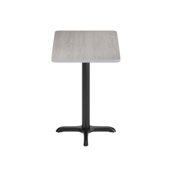 English Elm Graniss Durable Rectangular Laminate Table Top with Sturdy "X" Style Base for Modern Dining Spaces Gray 24"W x 30"L XU-GYTB-2430-T2222-GG