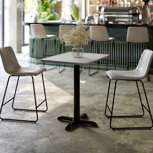 English Elm Graniss Durable Rectangular Laminate Table Top with Sturdy "X" Style Base for Modern Dining Spaces Gray 24"W x 30"L XU-GYTB-2430-T2222-GG