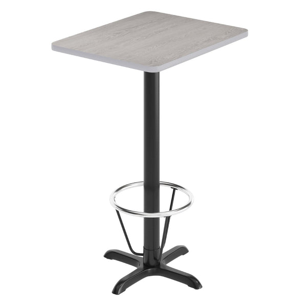 English Elm Stiles Commercial-Grade Rectangular Table Set with Durable Laminate Top and Heavy-Duty Base for Dining Gray 24"W x 30"L XU-GYTB-2430-T2222B-3CFR-GG