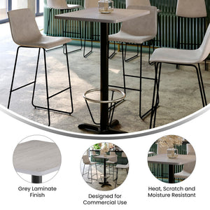 English Elm Stiles Commercial-Grade Rectangular Table Set with Durable Laminate Top and Heavy-Duty Base for Dining Gray 24"W x 30"L XU-GYTB-2430-T2222B-3CFR-GG