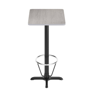 English Elm Stiles Commercial-Grade Rectangular Table Set with Durable Laminate Top and Heavy-Duty Base for Dining Gray 24"W x 30"L XU-GYTB-2430-T2222B-3CFR-GG