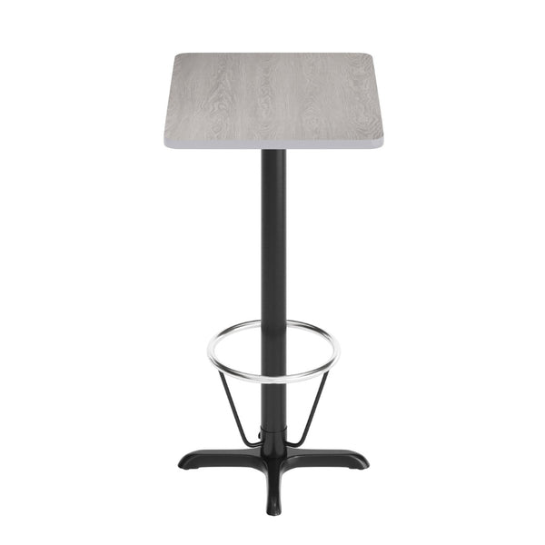 English Elm Stiles Commercial-Grade Rectangular Table Set with Durable Laminate Top and Heavy-Duty Base for Dining Gray 24"W x 30"L XU-GYTB-2430-T2222B-3CFR-GG