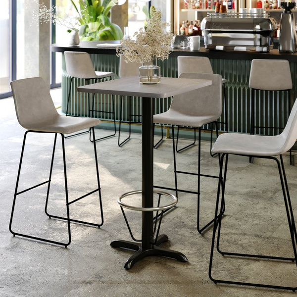 English Elm Stiles Commercial-Grade Rectangular Table Set with Durable Laminate Top and Heavy-Duty Base for Dining Gray 24"W x 30"L XU-GYTB-2430-T2222B-3CFR-GG