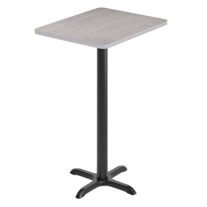 English Elm Stiles Rectangular Laminate Table Top with Bar Height Base - Durable, Modern Design for Any Space Gray 24"W x 30"L XU-GYTB-2430-T2222B-GG