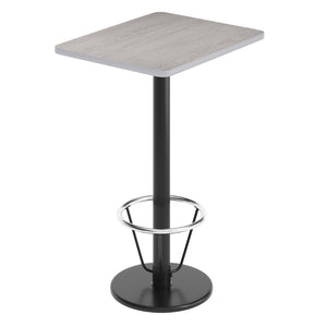 English Elm Stiles Commercial-Grade Bar Height Table Set with Durable Laminate Top and Cast-Iron Base Features Gray 24"W x 30"L XU-GYTB-2430-TR18B-3CFR-GG