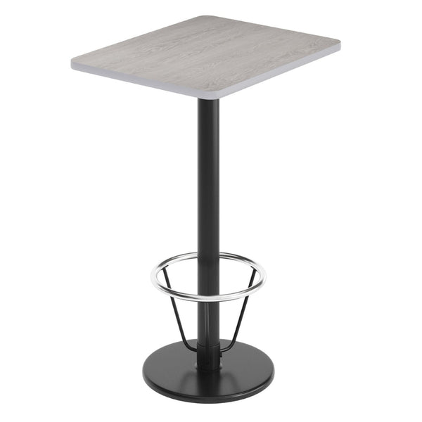 English Elm Stiles Commercial-Grade Bar Height Table Set with Durable Laminate Top and Cast-Iron Base Features Gray 24"W x 30"L XU-GYTB-2430-TR18B-3CFR-GG