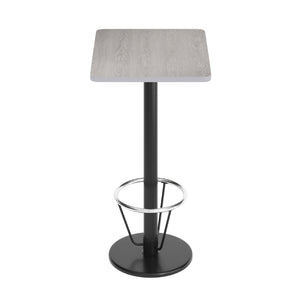 English Elm Stiles Commercial-Grade Bar Height Table Set with Durable Laminate Top and Cast-Iron Base Features Gray 24"W x 30"L XU-GYTB-2430-TR18B-3CFR-GG