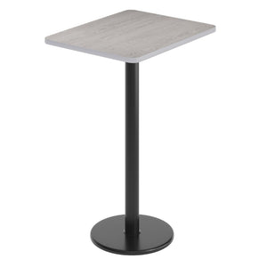 English Elm Stiles Commercial-Grade Rectangular Laminate Table Top with Durable Bar Height Cast Iron Base Set Gray 24"W x 30"L XU-GYTB-2430-TR18B-GG