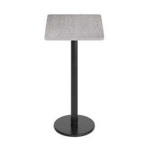 English Elm Stiles Commercial-Grade Rectangular Laminate Table Top with Durable Bar Height Cast Iron Base Set Gray 24"W x 30"L XU-GYTB-2430-TR18B-GG