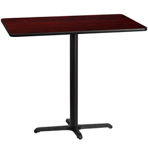 English Elm Stiles Rectangular Bar Height Table Set with Durable Laminate Top and Heavy-Duty Cast Iron Base Mahogany 30"W x 48"L XU-MAHTB-3048-T2230B-GG