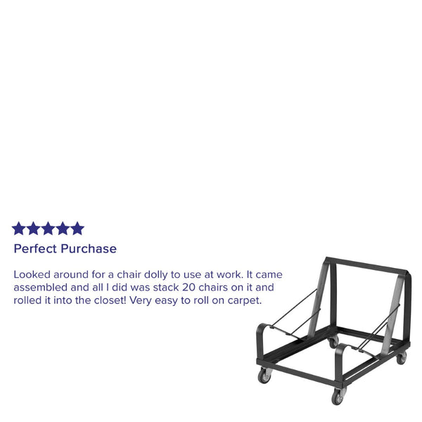 English Elm HERCULES Heavy-Duty Black Steel Dolly for Sled-Base Stack Chairs – Fast, Safe Transport & Setup! XU-MC168-DOLLY-GG