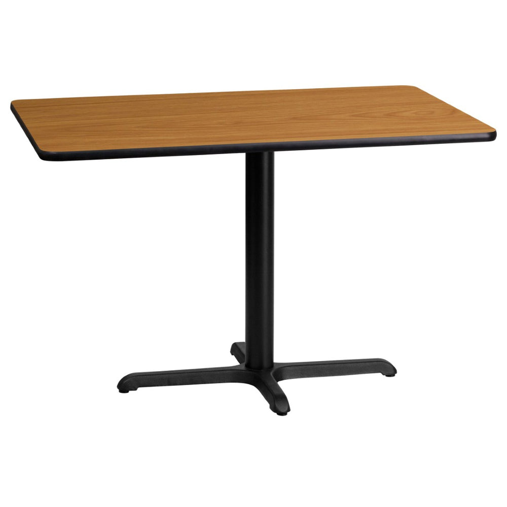English Elm Graniss Durable Rectangular Laminate Table with Sturdy Cast Iron Base - Perfect for Dining & Hospitality Walnut 24"W x 42"L XU-WALTB-2442-T2230-GG