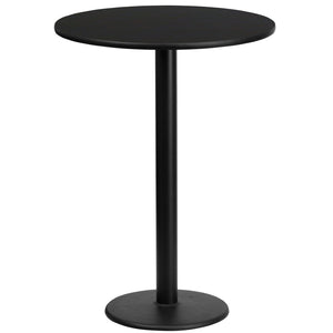 English Elm Stiles Commercial-Grade Bar Height Table Set with Durable Laminate Top for Stylish Dining Spaces Black 24" Round XU-RD-24-BLKTB-TR18B-GG