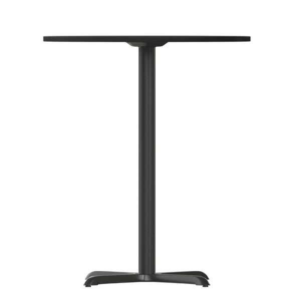 English Elm Stiles Commercial-Grade Bar Height Table Set with Durable Laminate Top and Sturdy Cast Iron Base Black 30" Round XU-RD-30-BLKTB-T2222B-GG
