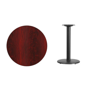 English Elm Graniss Durable Commercial-Grade Laminate Table Top with Heavy-Duty Base for Home or Café Use Mahogany 30" Round XU-RD-30-MAHTB-TR18-GG